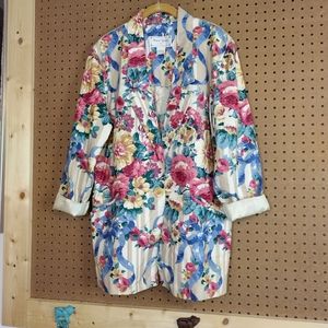 Vintage '80s boxy Blazer Sharon Young medium cabbage roses